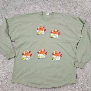 Disney Womens Pixar Fest Spirit Jersey Shirt Size L Green‎ Graphic Parkwear